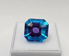 AAA+Natural Bi-Color  Pitambari Sapphire 10.70 Ct Asscher Cut Certified Gemstone