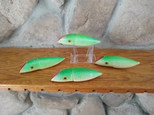 4 Vintage Luhr Jensen J PLUG Fishing Lure BODYS ONLY 4 1/3" Green Scales