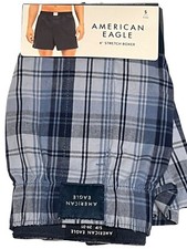 NWT AMERICAN EAGLE Stretch Boxer Sz XS-S-M-XL Blue Plaid 55