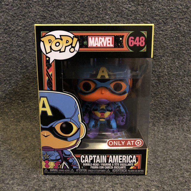 Funko Pop! Marvel Black Light Neon Captain America Target Exclusive *FREE SHIP* | eBay