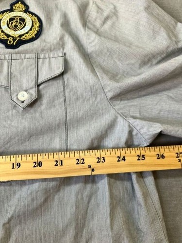 Eight 732 Button Up Shirt Adult 2XL Gray Logo Short Sleeve Casual Mens. - Picture 7 of 9