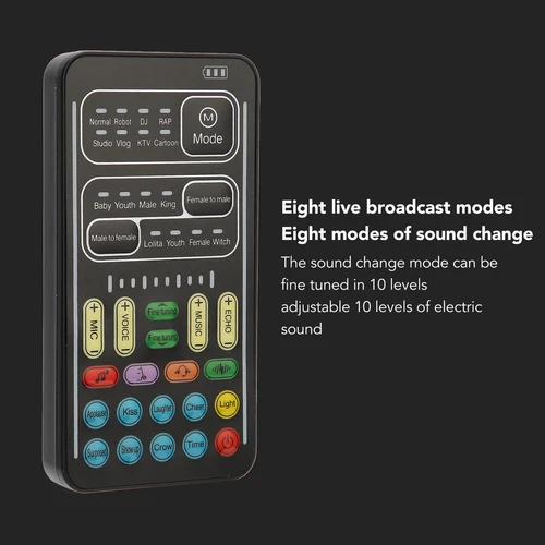 Portable 8-Mode Audio Effect Mobile Voice Changer Bluetooth Handheld Sound Card - Picture 3 of 12