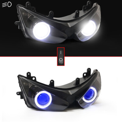 KT LED Angel Halo Eye HID Headlight Assembly for Kawasaki Zx6r Zx