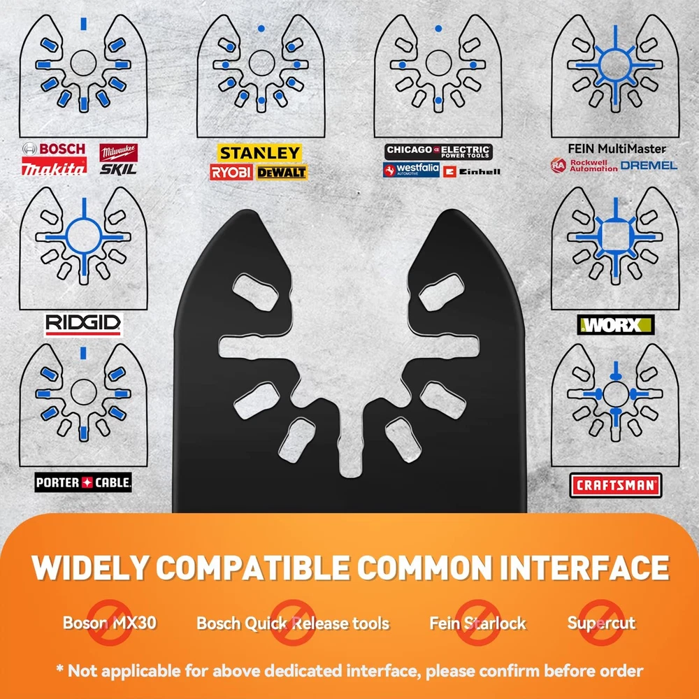 72pc Universal Oscillating Tool Blades Kit for Metal & Wood Cutting