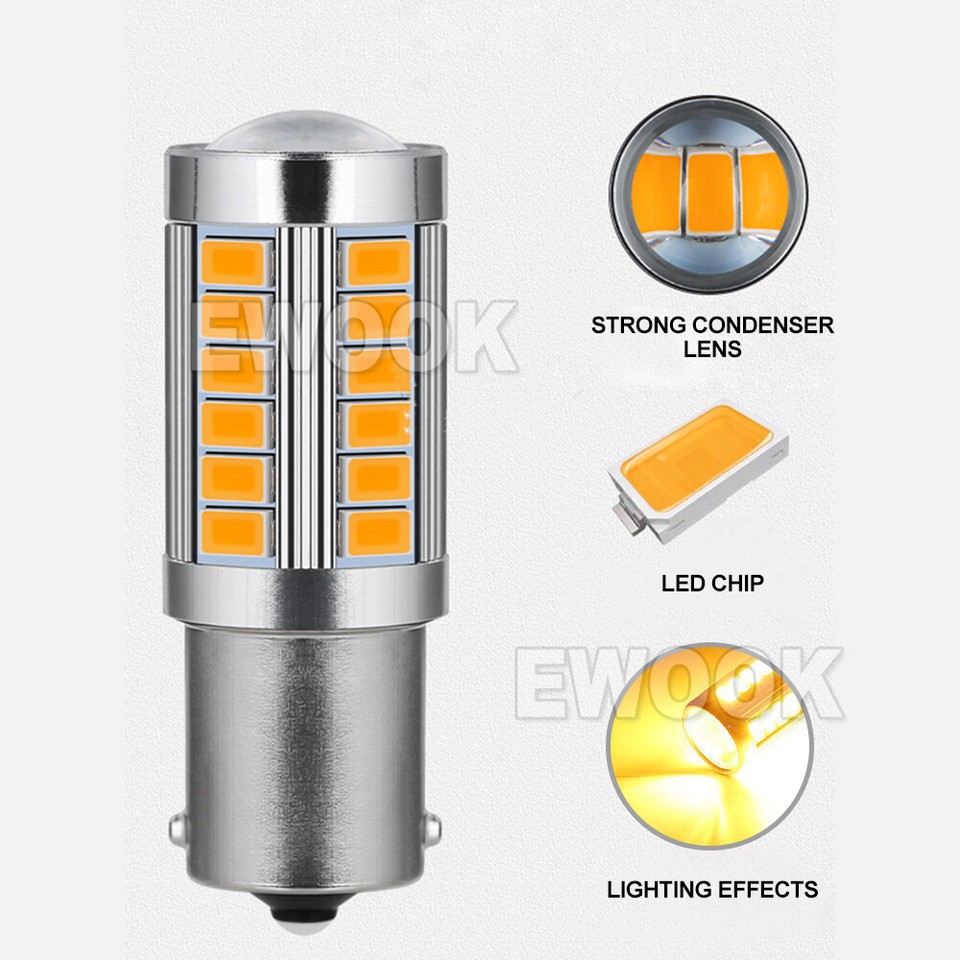 2X AUXITO BA15S 1156 P21W WHITE AMBERLED TURN SIGNAL INDICATOR CANBUS 2X AUXITO BA15S 1156 P21W WHITE AMBERLED TURN SIGNAL INDICATOR CANBUS