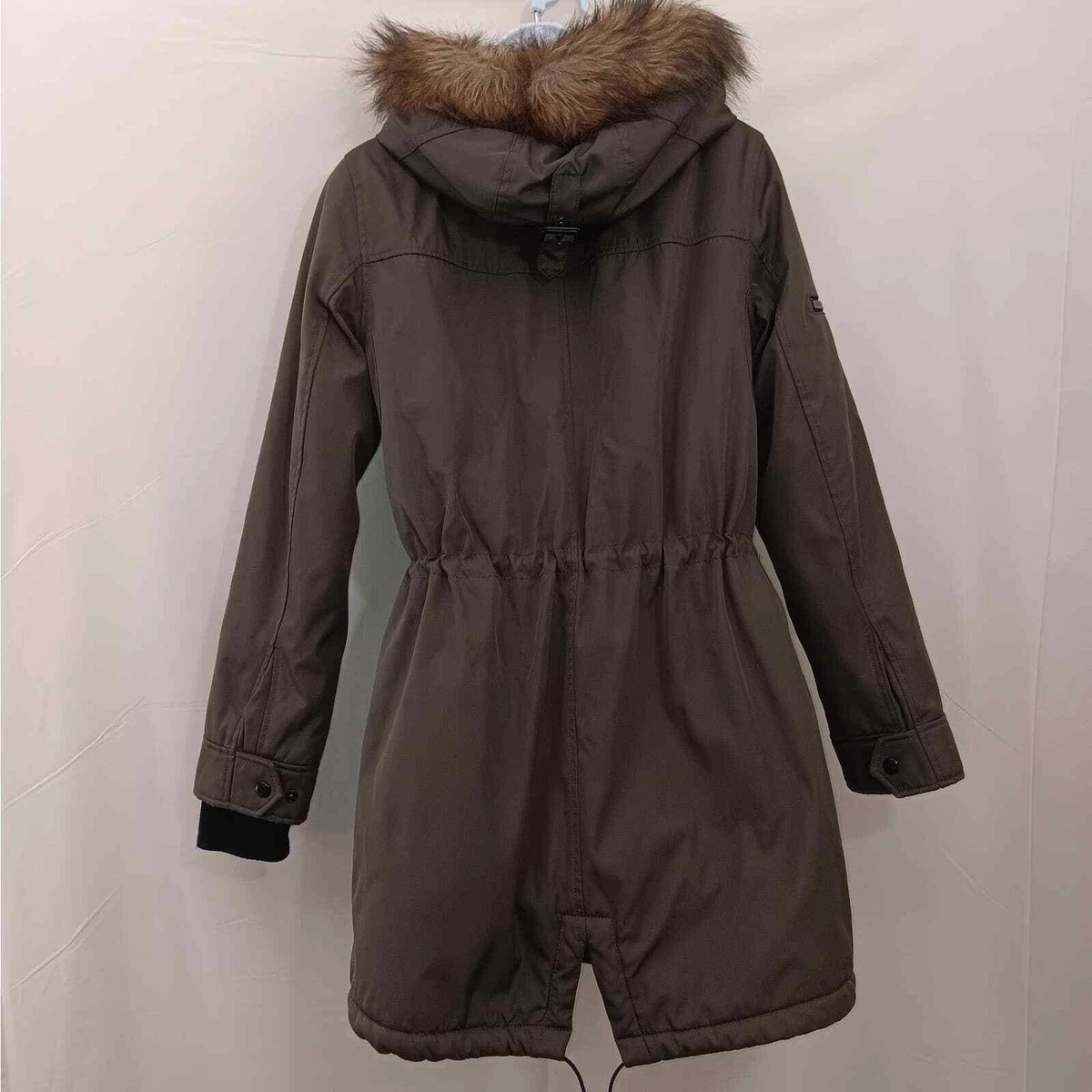 S13/NYC Coat Size Small Faux Fur Lining Brown Parka Jacket | eBay