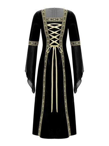 Medieval Princess Costume Girls Renaissance Party Vintage Maxi Dress Ball Gown - Picture 21 of 40