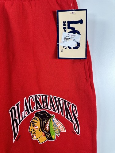 BNWT Vtg 90s Lee Sport Kids Boys Chicago Blackhawks Red Sweatpants Size Medium - Picture 5 of 9