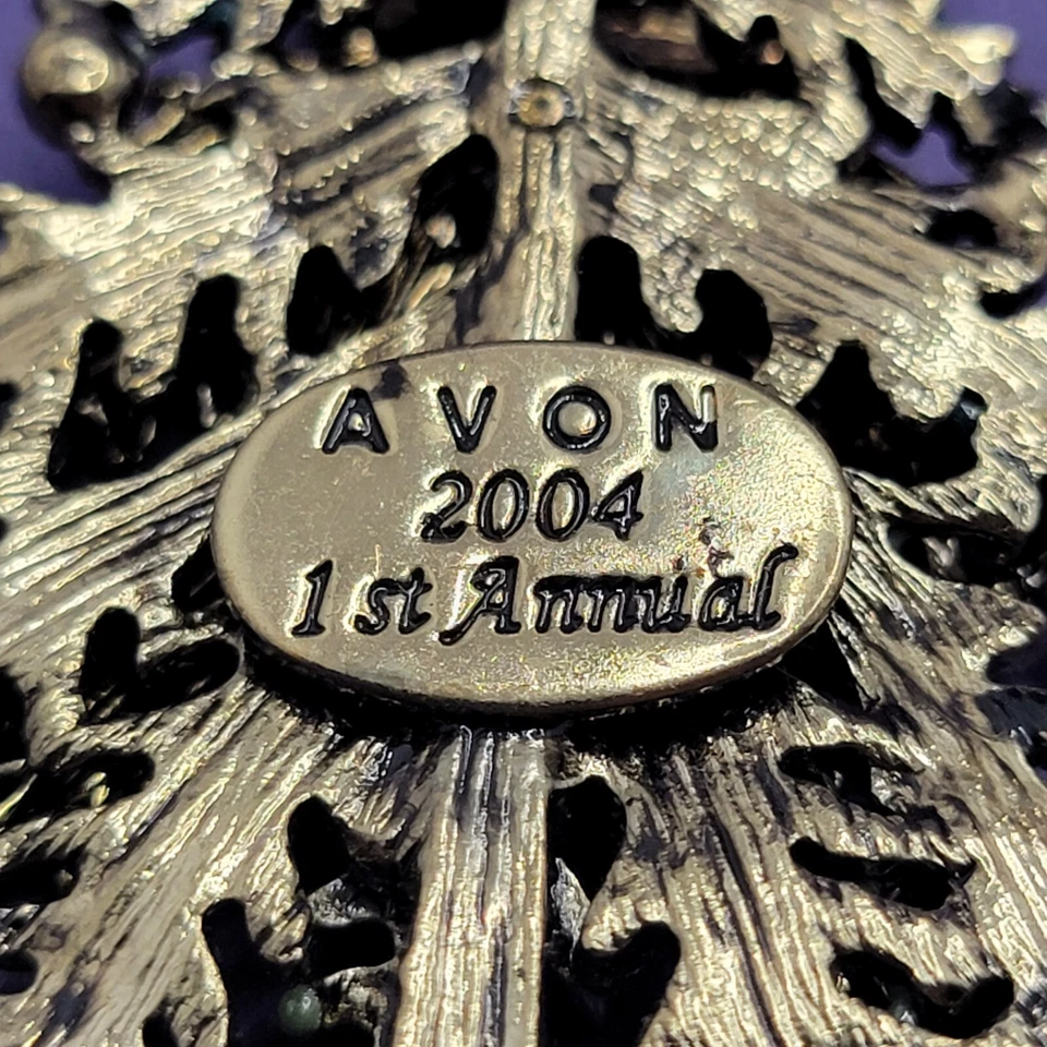 Broche esmalte Avon 2004 1º ano árvore de Natal - Imagem 3 de 4