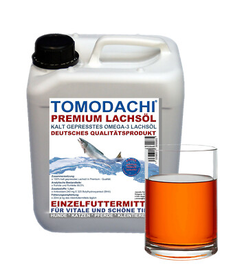 Lachsöl Hund BARF Zusatz Premium Omega 3 Lachsöl kalt gepresst besonders rein 5L