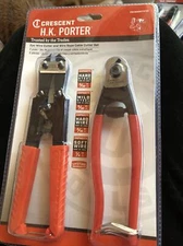 crescent H. K. porter 2 piece wire cutter & wire rope cable cutter set-new