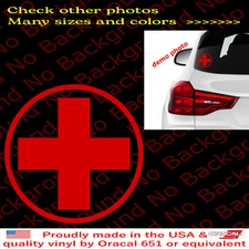 Red Cross Sign Medical First Aid Vinyl Die Cut Decal Sticker Hospital FY152