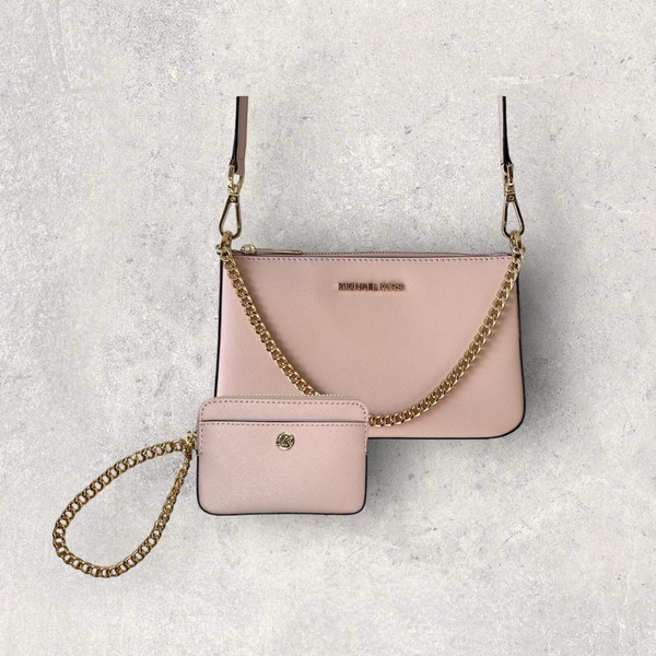 Michael Kors Tasche UmhäNgetasche Crossbody GeldböRse Jet Set Travel Rosa Neu-image