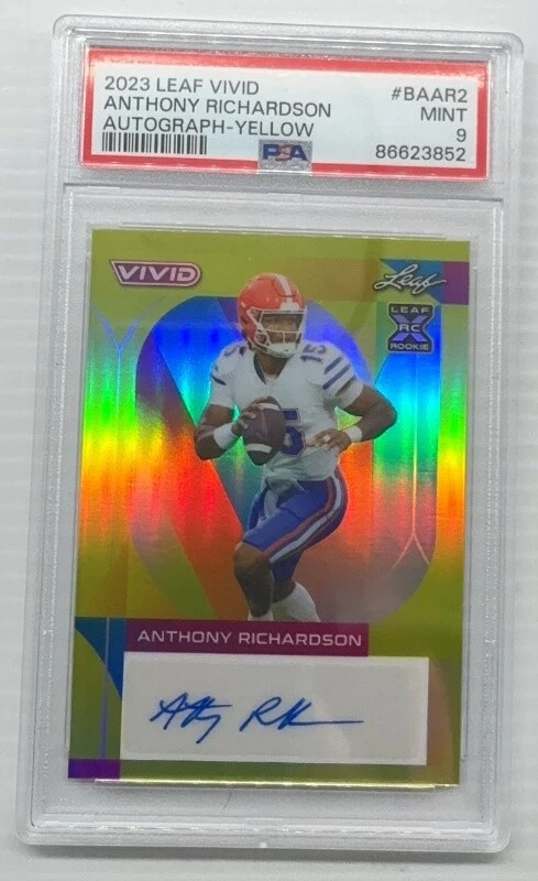 Anthony Richardson Leaf Vivid Autographs #BAAR2 Yellow