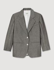 Women's Sandro Katerina Blazer, Style SFPVE00790, Size 36, Gray, MSRP 565