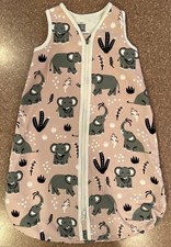 Winter Water Factory Elephants Pink Sleep Sack 100 Organic Cotton 0 Months Old