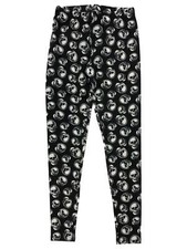 Junior Womens Black Headphone Skull Halloween Leggings Stretch Pants