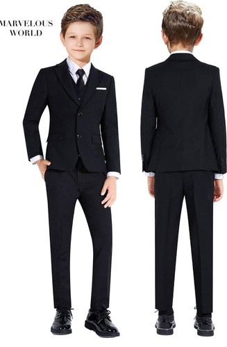 Marvelous World Set Tuta Formale Slim Fit Ragazzo, Vita Regolabile Taglia 12 - Foto 2 di 7