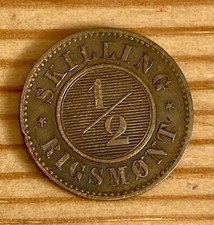 1857 1/2 Skilling, Denmark, Frederik VII (Bronze, 1.9 g, 15.6 mm), VF+ (EF, RB)