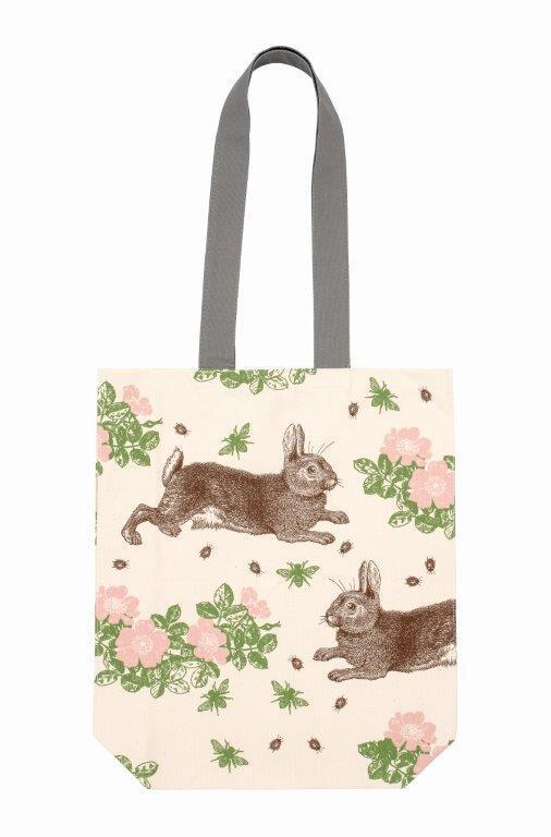 Thornback & Peel - 100% Cotton Tote Shopping Bag - 40x37x11cms - Rabbit & Rose