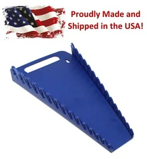 Blue Plastic Portable 15-Tool Wrench Gripper Organizer Storage Tray Holder