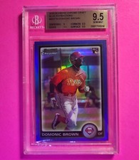 2010 Bowman Chrome Blue Refractor #/199 Domonic Brown RC Rookie BGS 9.5 Gem Mint