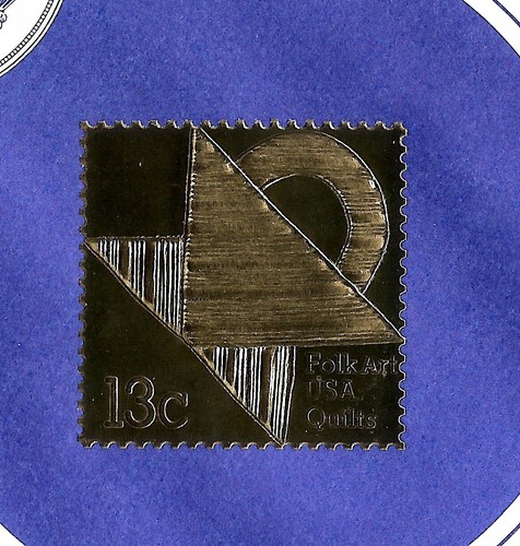 USA 1978 14K Gold Foil 1st Day Cover Scott's #1747 Folk Quilt Art 2nd - 3 Views - Picture 2 of 3
