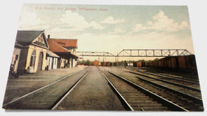 1909 CENTRAL VERMONT RAILWAY WILLIMANTIC CONNECTICUT DEPOT USED POST CARD