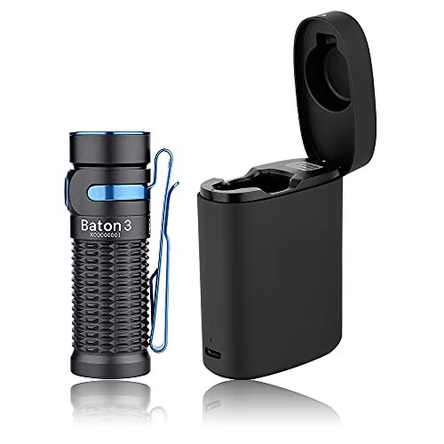Olight Baton 3 Kit Torcia LED Ricaricabile, Torcia Potente 1200 Lumen 166 (o6j)