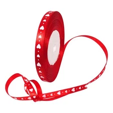 50 Yards Red Love Heart Ribbon Valentine's Day Gifts Ribbon for Crafts Flower...
