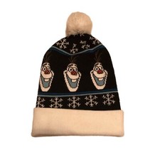 Disney Movie Frozen Olaf Snowman Snowflake Fair Isle Pom Knit Beanie Ski Hat Cap