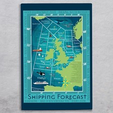Shipping Forecast Map Ceramic Tile Picture Plaque Sign Wall Art Kate Pearson