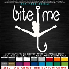 Fishing Girls Bite Me Vertical hook boat bass hooker boat Sticker Decal