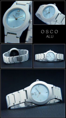 Komplett Aluminium OSCO Damenuhr Sehr Leicht Blaues Zifferblatt 28 mm - Bild 1 von 1