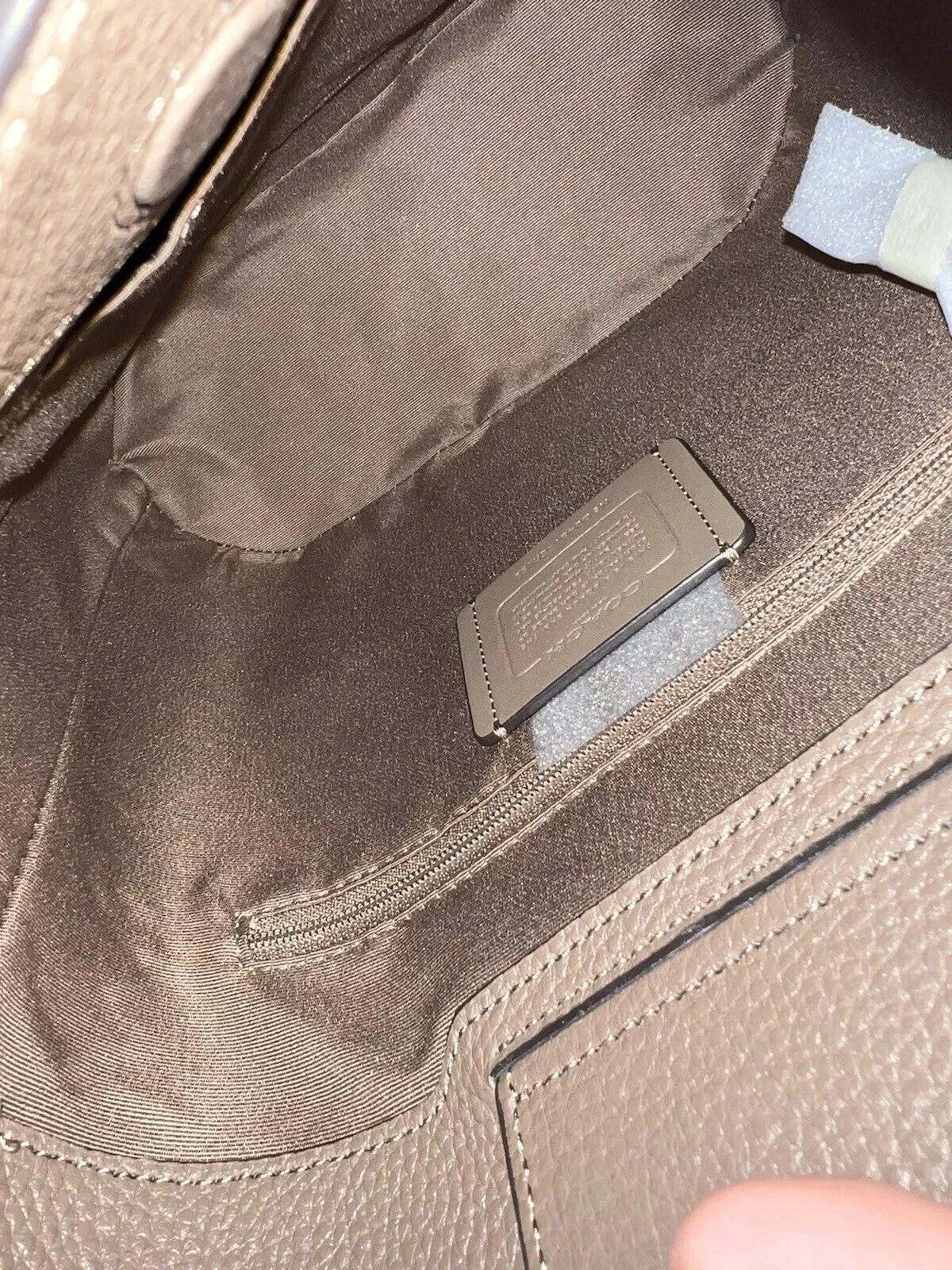 Borsa a secchiello Coach CR153 Sophie nuova con etichette raffinata pelle ciottoli pietra scura donna NUOVA