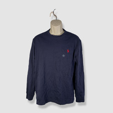 65 Polo Ralph Lauren Men's Blue Long-Sleeve Classic Fit Crewneck T-Shirt M