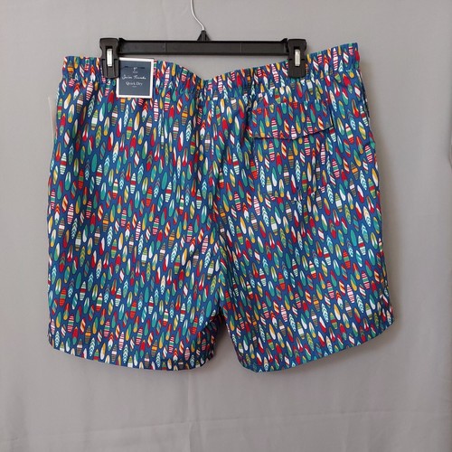 Club Room XXL Men's Blue Multicolor Surfboard Pattern Quick-Dry Lined Swim Trunk - Picture 3 of 17