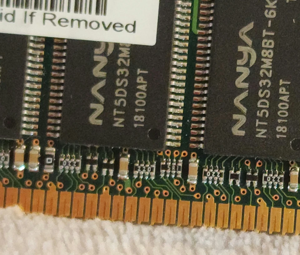 NANYA HP 256MB PC133 CL2.5 DDR Desktop Memory NT256D64S88B1G-6K 335174-001  - Image 4 of 4