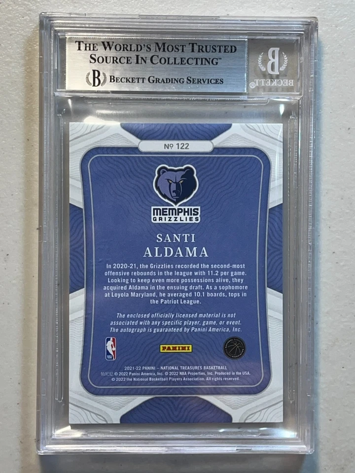 Santi Aldama /75 BGS 7 2021-22 National Treasures Red RPA Patch Auto RC - Image 2 of 2