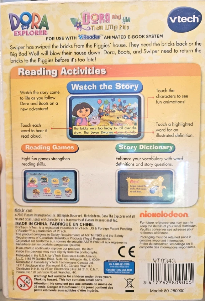 V Tech Animated E-Book System V Reader Nick Dora the Explorer - Image 3 of 3