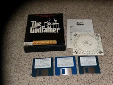The Godfather IBM PC Game 3.5" disks with box, wheel and booklet