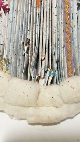 14" Vintage Christmas Angel Folded Paper Book Doll Home Decor Magazine Old Craft - Picture 5 of 9