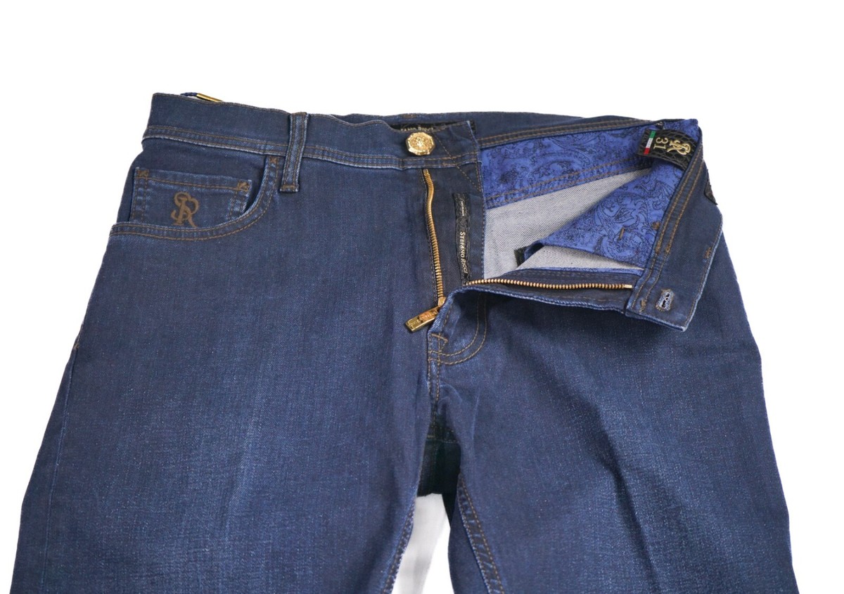 Jean Luxe Stefano Ricci - Coton, Taille 34 (US) / 50 (EU) - Coupe Droite - Neuf Avec étiquettes