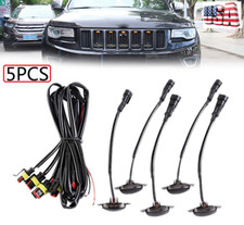 5X luces de parrilla LED universal de EE. UU. Luz de parrilla delantera con lente ahumada y luces ámbar Raptor