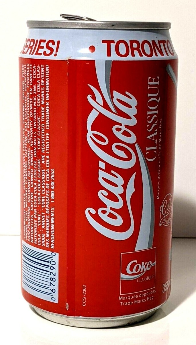 vtg rare Coca-Cola Coke WORLD SERIES TORONTO BLUE JAYS 1992