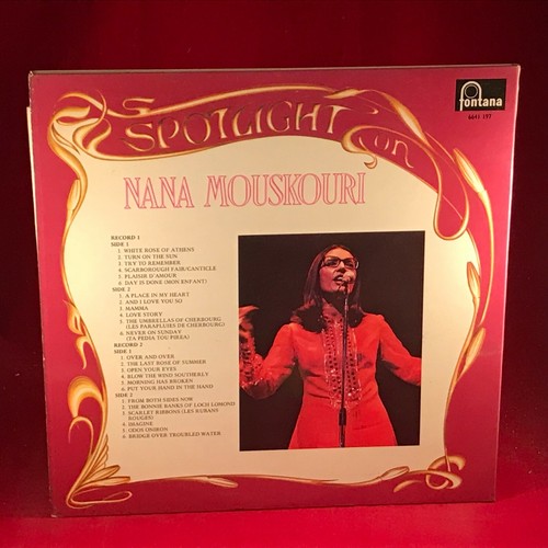 Spotlight On Nana Mouskouri 1973 UK Double Vinyl LP White Rose Of Athens best B - Picture 2 of 4