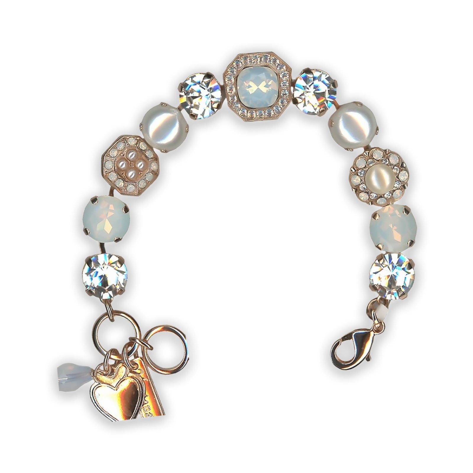Mariana Caribbean Life Bracelet with Pearl White Opal and Clear Crystals-image