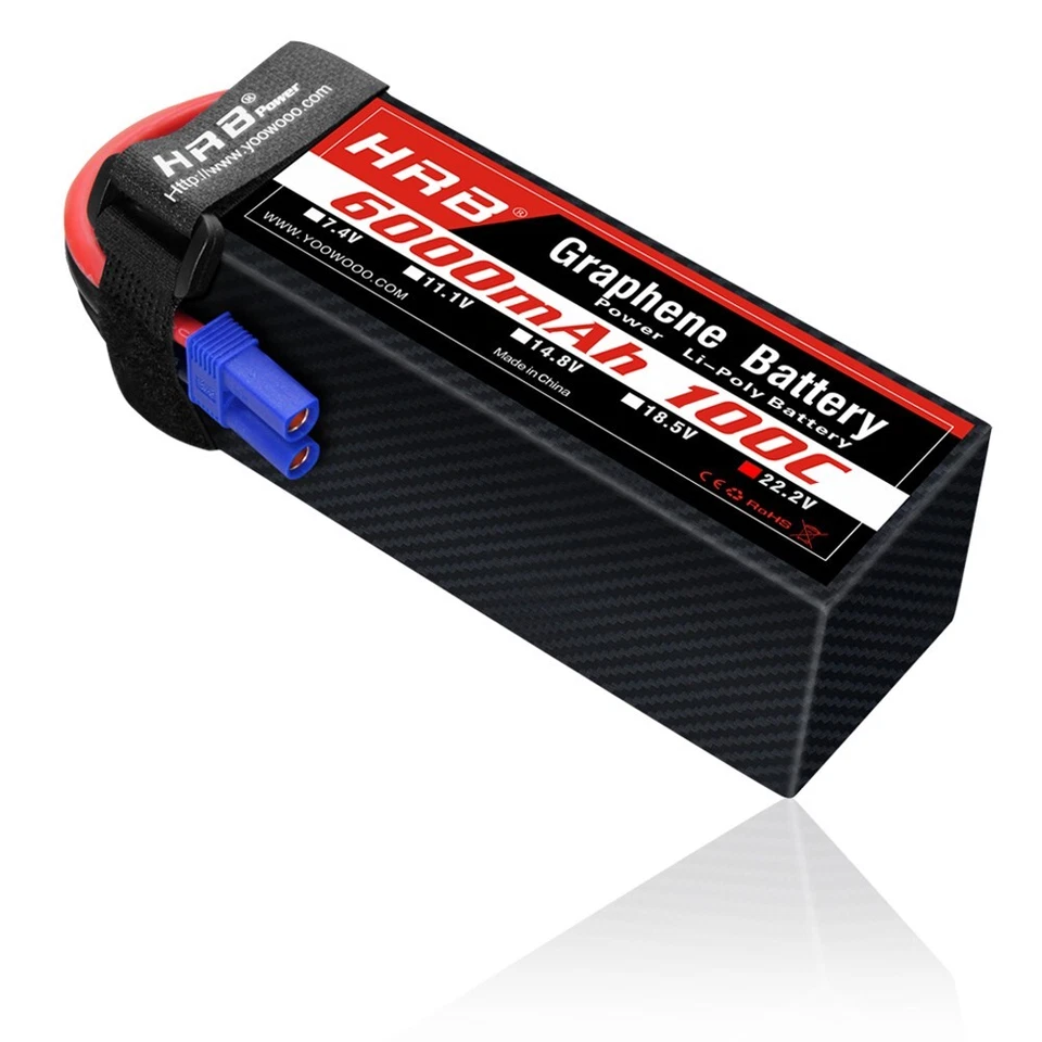 2 x 6с 6000mAh 22.2V LiPo аккумулятор EC5 стабильный работает для радиоуправляемого вертолета самолета - Изображение 2 из 4