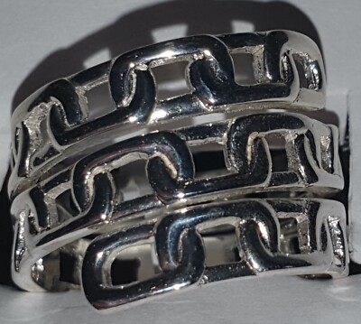 A3116204 Designer inspirierter Sterlingsilber Kettenring Silber Gewicht 5,90 Gramm Größe S