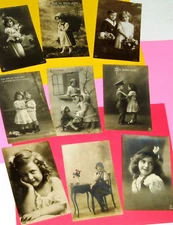 Nine Early Beautiful Children Collection RPPCs